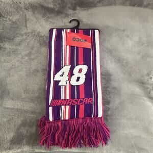 FOCO Alex Bowman #48 NASCAR Auto Racing Scarf Purple Red White Striped Fringe